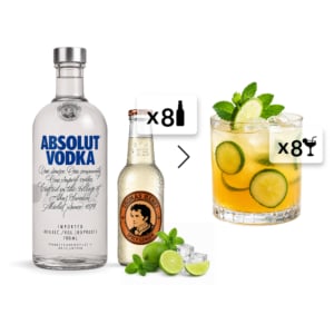 Warsaw Mule Set: Absolut + Thomas Henry Ginger Beer x8