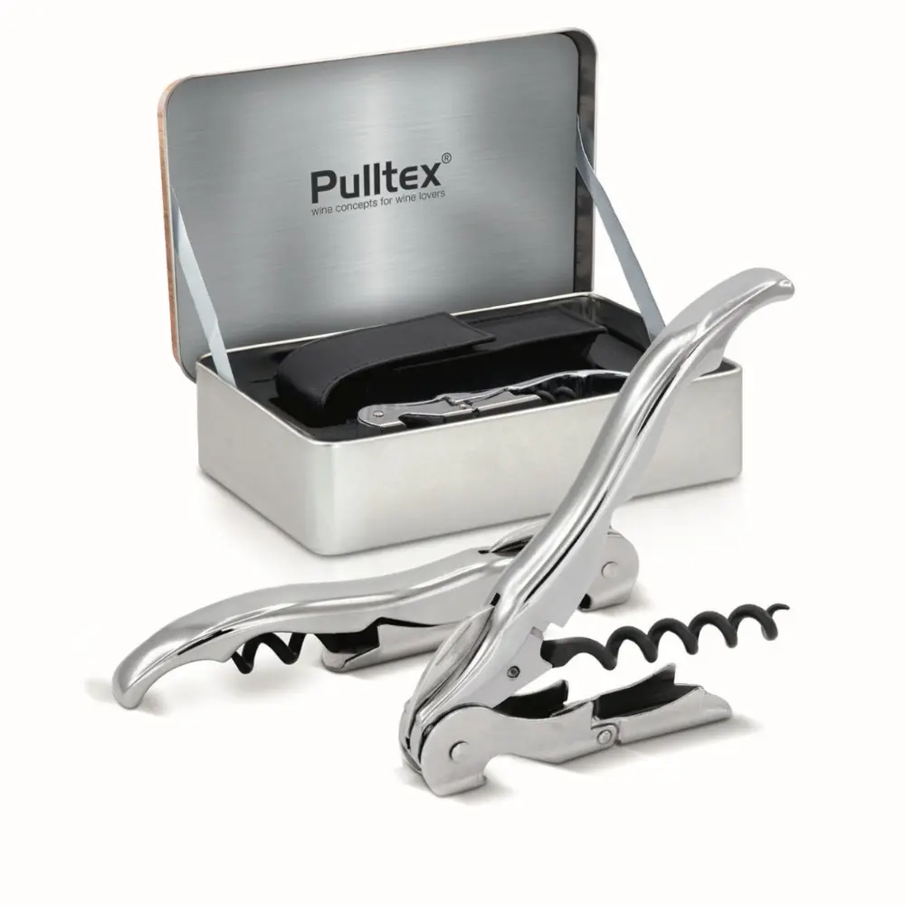 Korkociąg kelnerski trybuszon Classic Set + czarne skórzane etui Pulltex