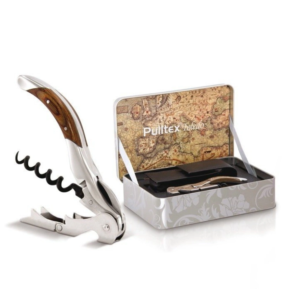 Korkociąg kelnerski trybuszon Toledo Oak Handle Pulltex + skórzane etui