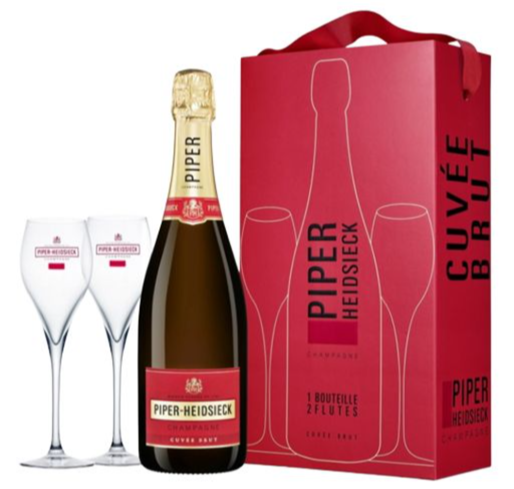 Piper-Heidsieck Brut Box + 2 flutes