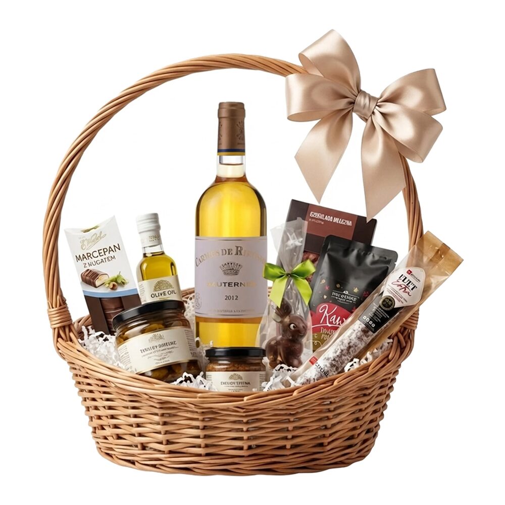 Premium Koszyk Słodko-Słony z Winem Bordeaux